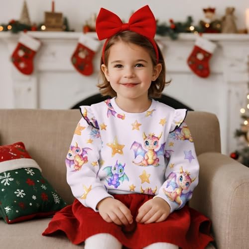 Toddler Girl Fall Clothes Crewneck Sweatshirts for Girls Pullover Shirts Holiday Everyday Activewear 1-8 Years3