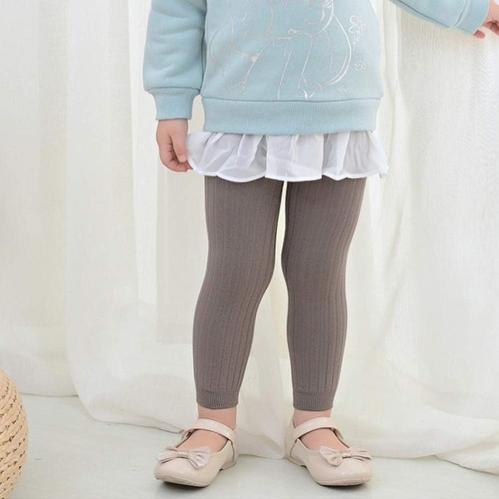 Looching 3/6 Pack Toddler Baby Cable Knit Ankle Leggings Pants Footless Winter Tight Stockings for Girls - Image 3