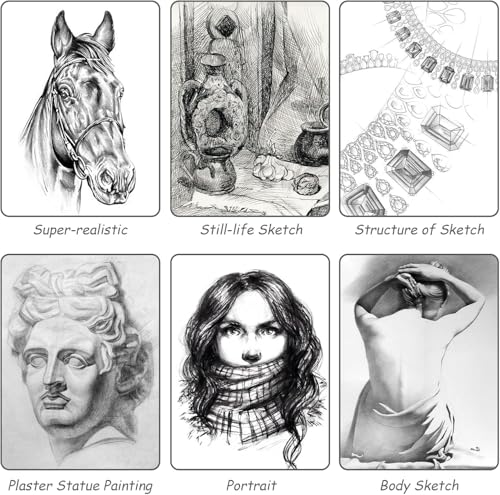 Image of Corslet 12pc Sketch Pencil Set - Art Supplies for Beginners and Professional Artists - Graphite Drawing Kit With Shading Pencils for Sketching