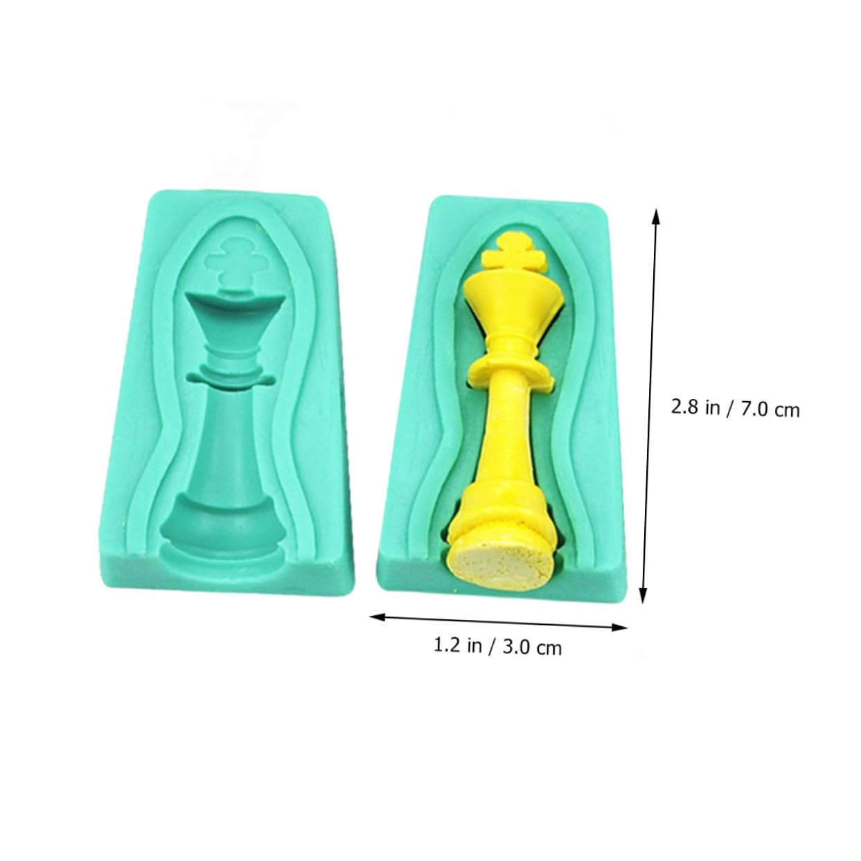 Molde de Silicona Flexible y Antiadherente para Chocolate Diseño de Ajedrez y Hornear Tartas Pack de 12 Piezas Verde para Repostería Creativa