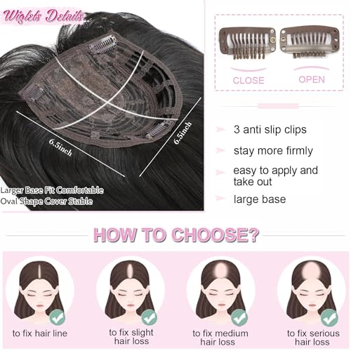 MORICHY Hair Toppers for Thinning Crown 6.5x6.5inch Large Base to Cover Gray or Hair Loss - Image 4