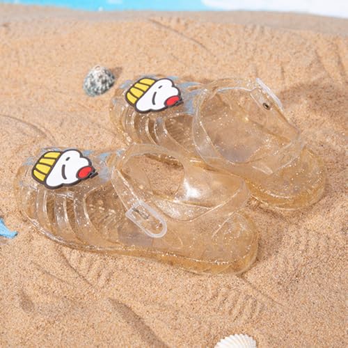Crystal Jelly Low Heel Sandals,Cute Summer Closed Toe SlingAnkle Strap Sheer Soft Fisherman Beach Shoes Footwear3