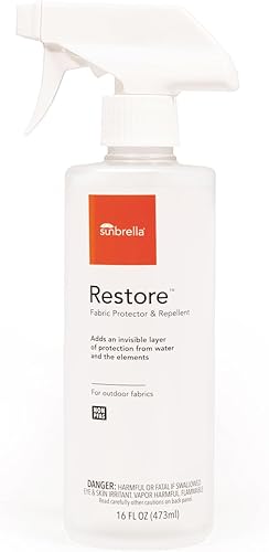 Sunbrella Protector de tela Restore  Spray repelente al agua para telas de exteriores  Fácil de usar, sin PFAS  Protege y restaura la tapicería  16
