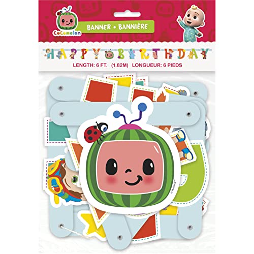 Cocomelon Happy Birthday Large Jointed Banner - Vibrant & Adorable Design - Perfect for Kids Birthdays & Events