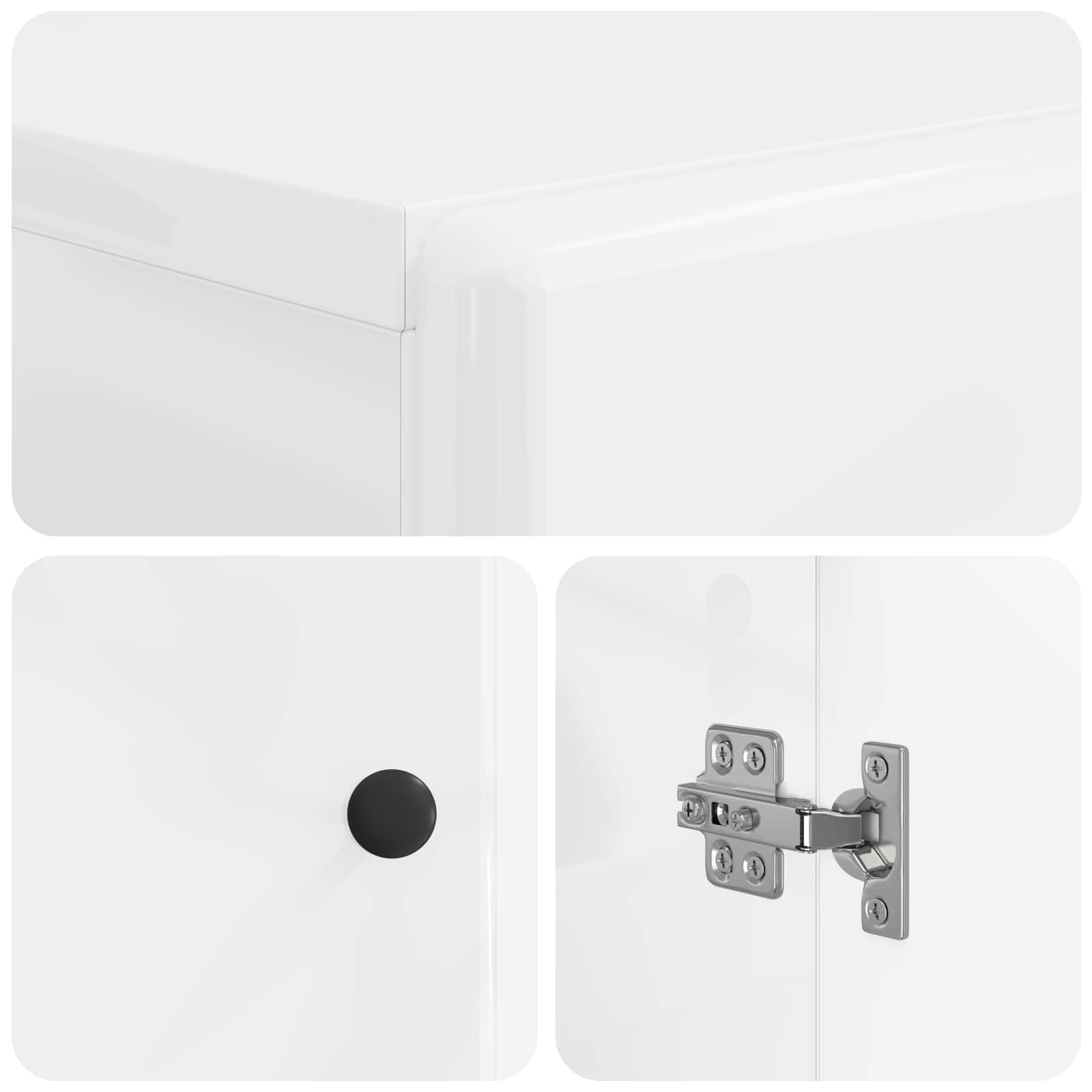 Armadietto WC Breda, bianco lucido, 66 x 25,5 x 190 cm