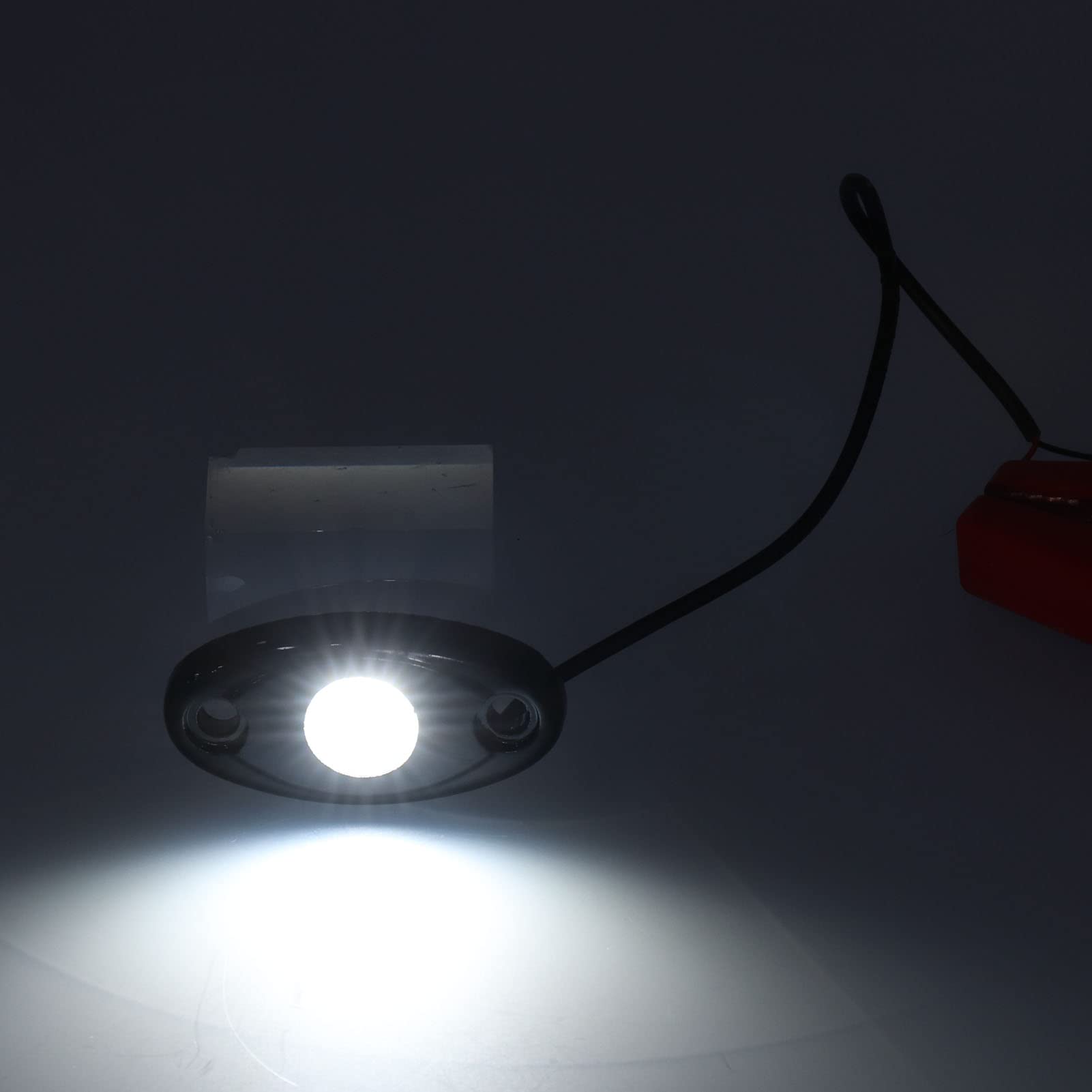 Loewten Pair Rock Lights White 9LEDs IP68 Chassis Underglow Lamp Universal For Car Truck ATV RZR Utv Underbody Light Marine Boat Led Light