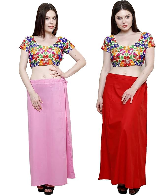 RUDRAAH Enterprises Womens Cotton Saree Petticoat/Waist Shaper, 7 Folds/Parts, Combo Pack of 2-picture-39