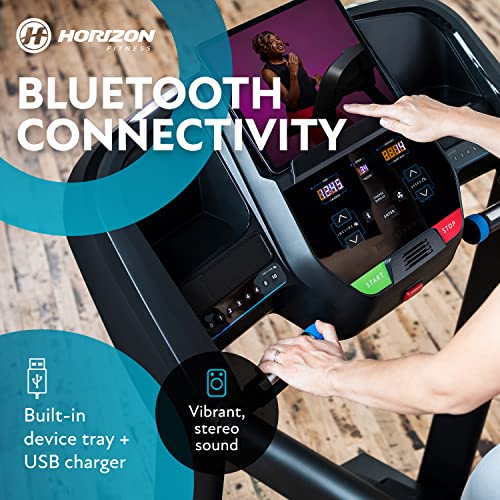 Horizon Fitness T101 Folding Treadmill With Incline For Running And Walking With Bluetooth Connectivity 300 Lb Capacity thumb #1