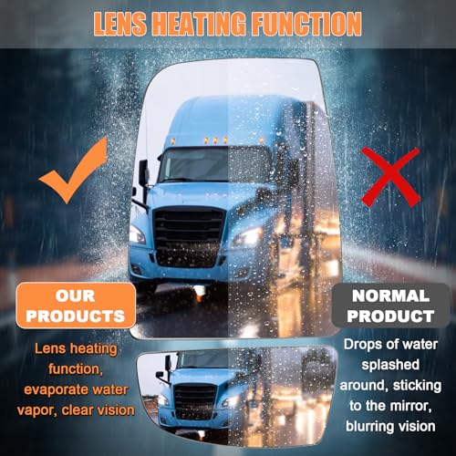 LHCDQSKCW Driver Left Side Upper & Lower Mirror Glass Compatible With Ford Transit T150 T250 T350 2015-UP, Convex Heated Mirror Glass with Backing Plate by LHCDQSKCW - Used condition - Image 2