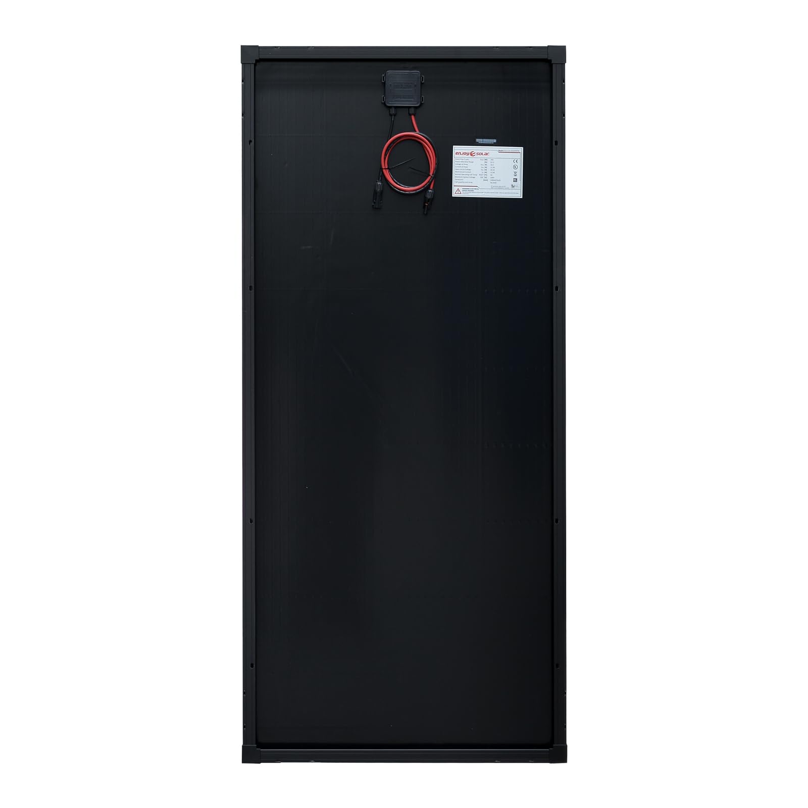 enjoy solar® Panneau Solaire Monocristallin 200W 12V, version 9BB PERC Full Black avec cadre noir (Full Black) – Idéal pour camping-car, installation balcon, abri de jardin, bateau