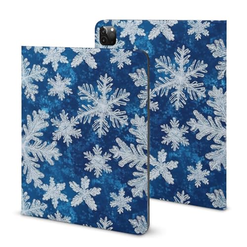 Protection iPad Pro 11 pouces au café ou au bureau avec étui flocon bleu