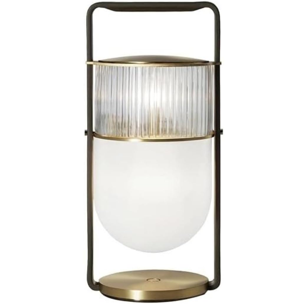 AZHKJKZH Table Lamp Creative Glass Bedside Lamp Portable Simple Metal Nightstand Bedroom Study Desk Lighting For Home