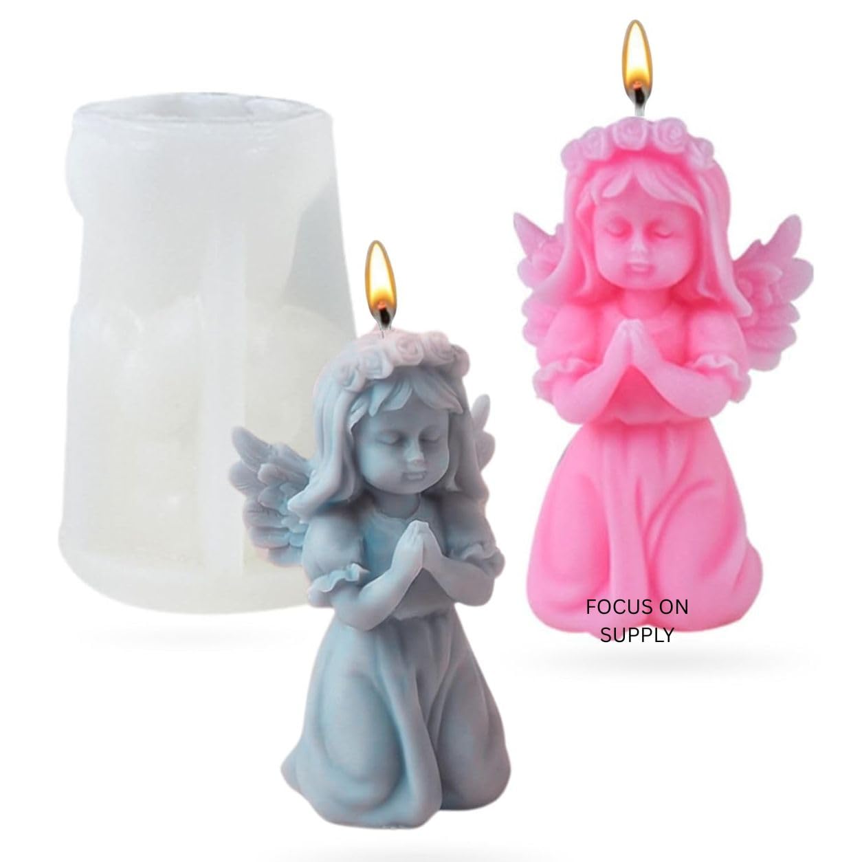 Praying Angel Silicone Candle Mould 3D | Angel Girl Candle Making Mould for Wax, Soap, Resin, Fondant, Baby Shower & Home Decor-picture-22