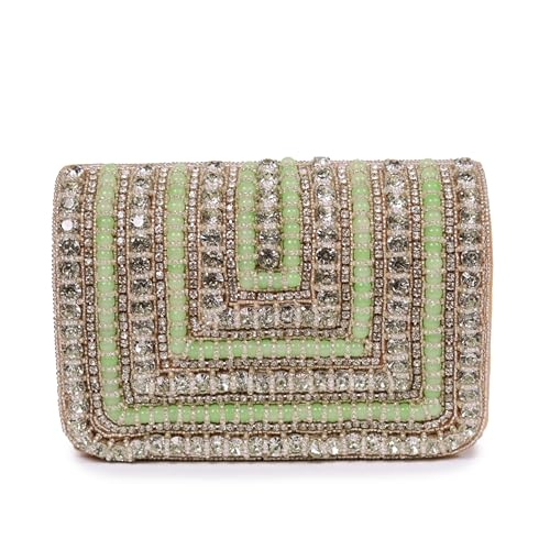 Image of THE TAN CLAN Nysa Beige Flap Over Clutches for women Bag for Women- Elegant Evening Handbag, Stylish Purse