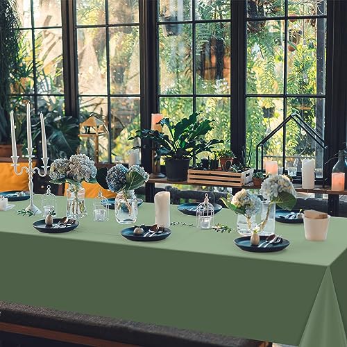 3Pack Sage Green Plastic Tablecloths for Rectangle Tables, Light Green Disposable Tablecloth, Waterproof Sage Green Table Cover for Birthday Bridal Wedding Baby Shower Party Decorations, 54 X 108Inch - Image 3