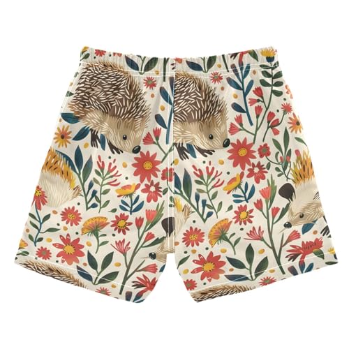 senya Hedgehog Around Flower Boys Swim Trunks Toddler Shorts Swimwear Boardshorts2