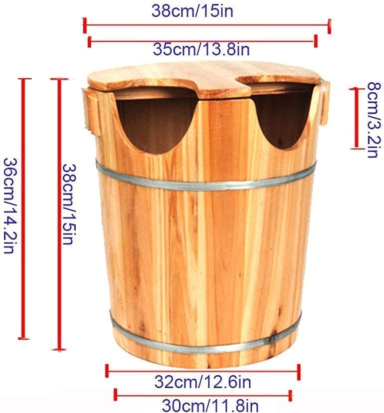 Baño de pies doble de madera con tapa y calentamiento miniatura 5