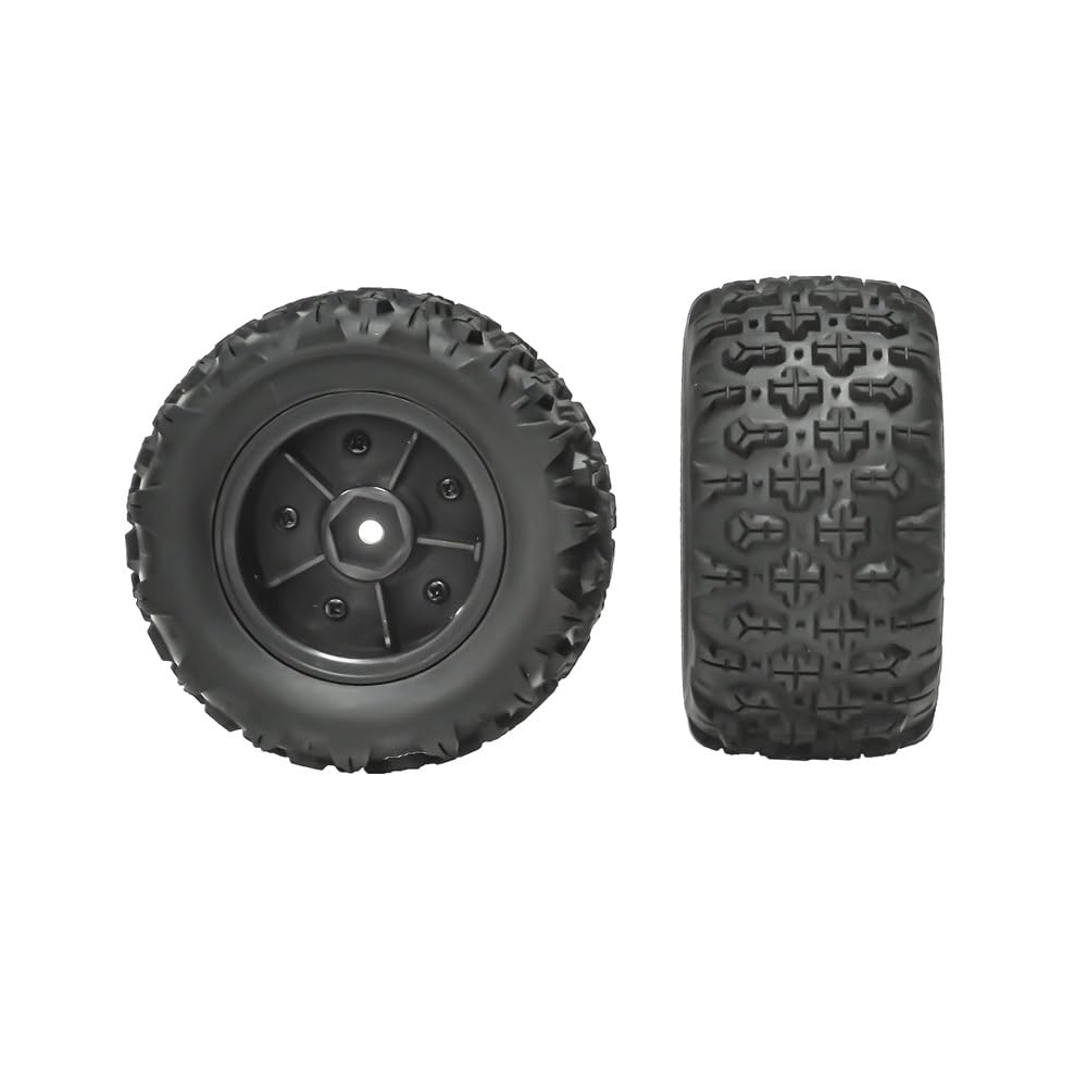 COMODO 4pcs 83mm Rubber RC Pneumatici per 1/16 Scale H16 RC Cars – 43mm Wide Replacement Tire Set con 12mm Hex