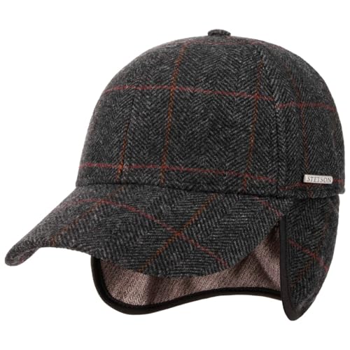 Stetson Kinty Wool Cap with Ear Flaps Men Grey 7 1/4-7 3/8