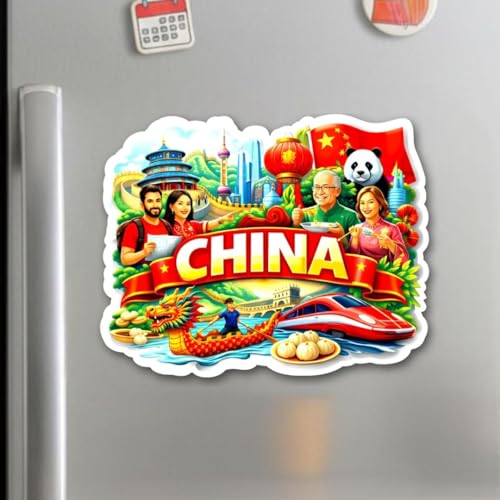 Image of Apna Gift China Souvenir Wooden Fridge Magnet - China Theme Decorative Refrigerator Magnet for Kitchen & Home Decor