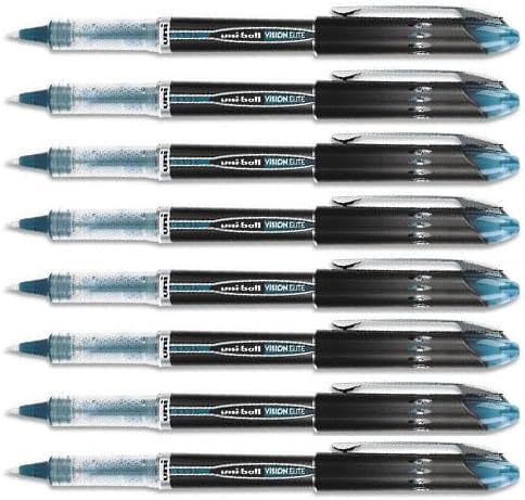 uniball Vision Elite Stick Roller Ball, Blue-Black, Micro Pnt, 8 Pens 69176