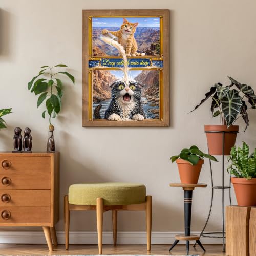 Puzzles para adultos 500 piezas, rompecabezas de ventana con gato - arte de manchas, rompecabezas de gato imposibles para personas mayores y familia, 20.47x14.96 pulgadas, póster 1:1, letras en el reverso miniatura 5