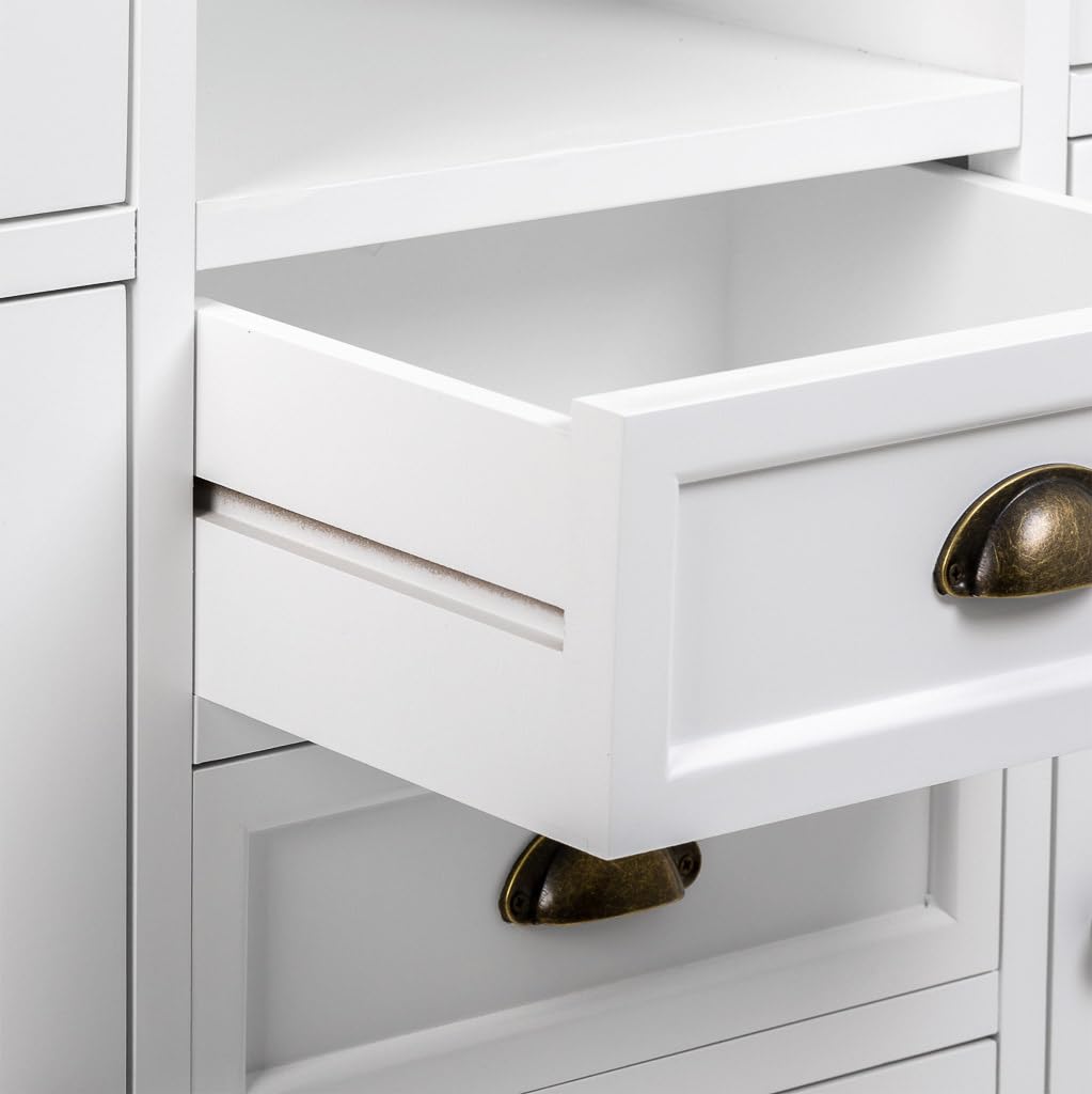 WANDERLUST DECO Vitrina de Madera Blanca 115x35x130.5