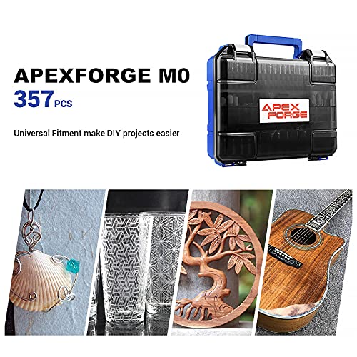 APEXFORGE M0 Rotary Tool Accessories Kit, 357 Pcs Accessories Kit, 1/8"(3.2mm) Diameter Shanks, Universal Fitment for Easy Cutting, Sanding, Grinding, Sharpening, Carving, Drilling, and Engraving - Image 6