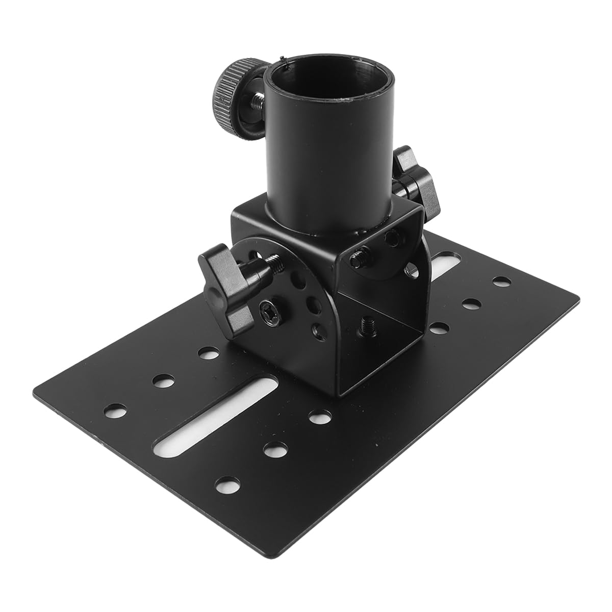 Plateau d'enceinte réglable en métal, support 35 mm, base 175 x 110 mm, angle réglable à 90 degrés, capacité de charge 60 kg, noir