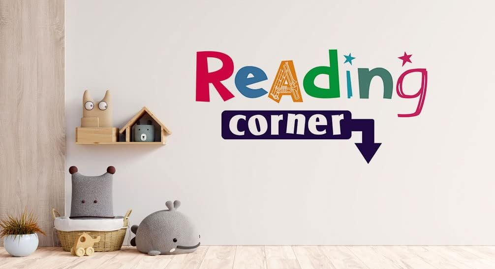 Reading Corner Quote Colorful Wall Decals for Classroom,Reading Theme Decor Wall Stickers Wallpaper Mural for School Kid’s Room : Tools & Home Improvement