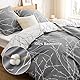 BEDSURE Bettwäsche 135x200 Baumwolle 4teilig - Bettwäsche-Sets Grau Bettbezug 2er Set mit 2 Kissenbezüge 80x80 cm, ÖKO-TEX Wendebettwäsche Bedding Zweige Muster mit Reißverschluss