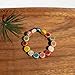 Zlanderah Handmade Flat Round Colorful Ceramic Beads Stretch Bracelet, Boho Statement Beaded Jewelry, Hippie Gifts for Women