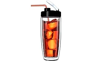 Arco 16oz Double Wall Glass Bottle W/ Drink Lid
