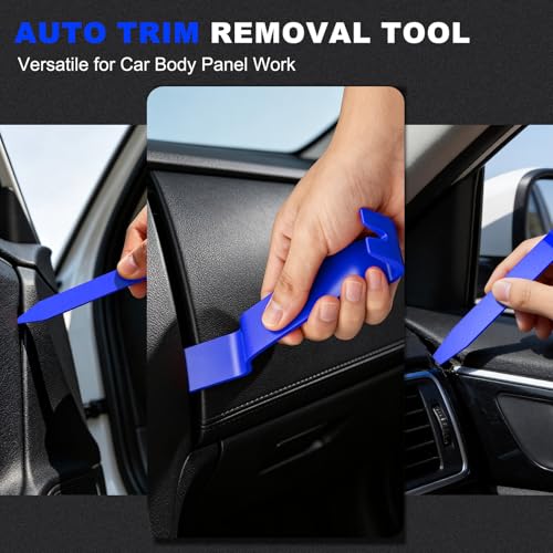 Image of 14PCS Auto Trim Removal Tool kit, Car Clip Removal Tools Kit No Scratch Plastic Pry Tool Door Panel Rivet Pliers Tool Kit,Interior Fastener Removal Set for Vehicle Dash Radio Audio Installer Blue