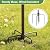 94" Bird Feeding Station Kit with Multiple Hooks, Heavy Duty Metal Bird Feeding Station with Seed Tray & Mesh Basket, Easy Assembly Ground Mounted Bird Feeder Pole for Garden Yard Outdoor