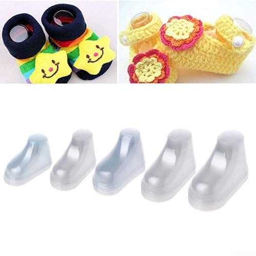 Lot de 10 chaussons en plastique transparent pour pieds de bébé - 10,5 cm