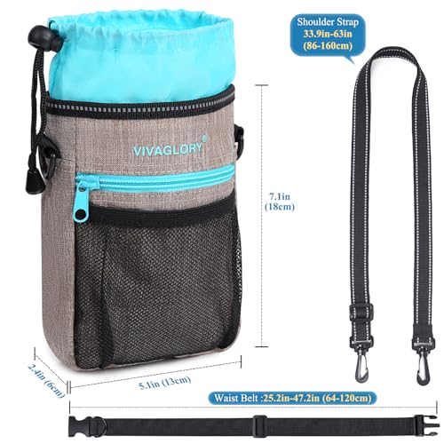 VIVAGLORY Dog Training Treat Pouch, 4Ways to Wear Dog Treat Bags, Built in Dog Waste Bag Dispenser Treats Training Bags with Reflective Adjustable Shoulder Strap, Heather Khaki VIVAGLORY Dog Training Treat Pouch, 4Ways to Wear Dog Treat Bags, Built in Dog Waste Bag Dispenser Treats Training Bags with Reflective Adjustable Shoulder Strap, Heather Khaki