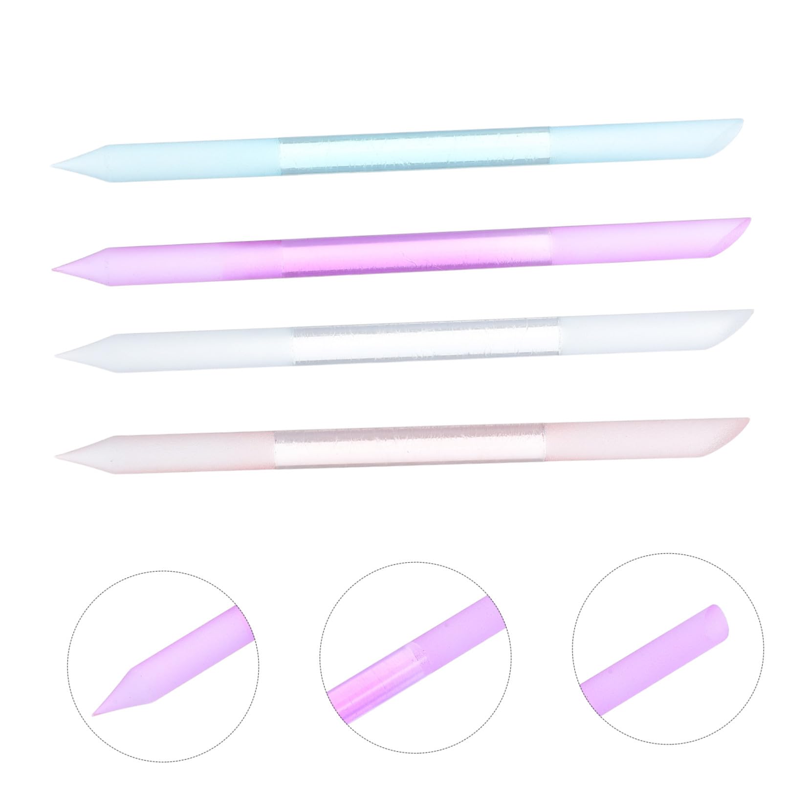 4stücke Glas Kristall-nagelfeilen Glas-nagelpuffer Maniküre-werkzeug für Salon und Heimgebrauch Nagelpflege Abgewinkeltem Design für Präzise Feilung