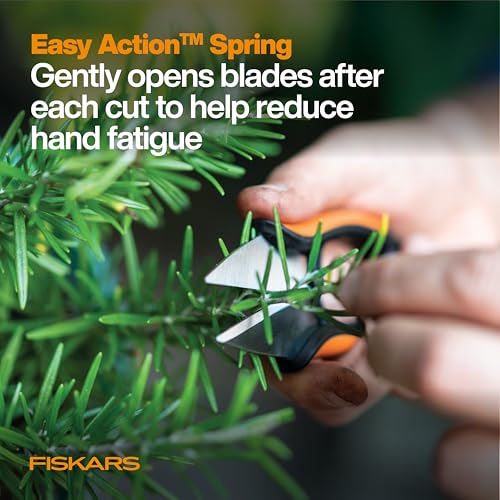 Image of Fiskars Herb Garden Scissors, 5 inch Garden Shears, Handheld Herb Snips with Sheath and SoftGrip Handle, Dishwasher Safe