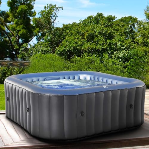 BRAST Whirlpool aufblasbar MSpa | 4-8 Personen | viele Modelle rund und eckig | Ø 125-224cm | In-Outdoor Pool | bis zu 144 Massagedüsen | inkl. Aufblasfunktion Abdeckung Timer Heizung | Tekapo6