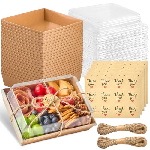 Kucoele 7 x 5 Inches Large Charcuterie Boxes with Clear