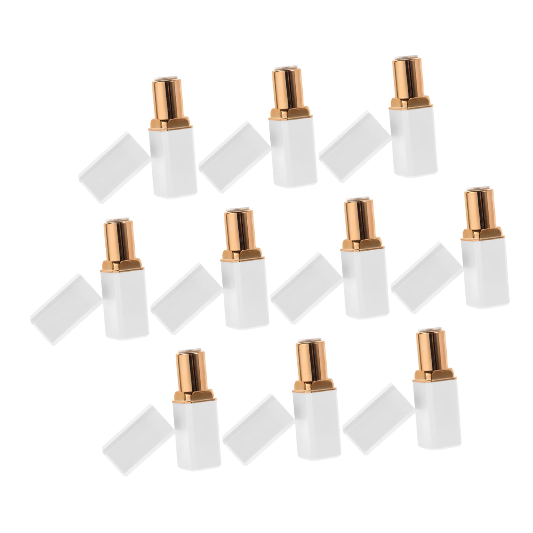 PACKOVE Tubo De Labial Recargable Para Mujeres Envases De Brillo De Labios De Contenedores Vacíos Para Maquillaje Para Y Almacenamiento De Cosméticos 10 Piezas X 5