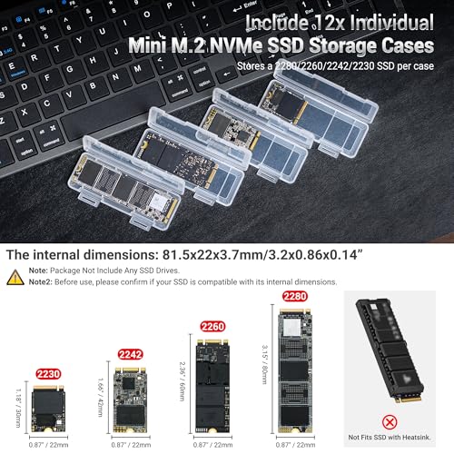 Image of Dual Protect M.2 SSD Holder with 12 PCS Individual Clear M.2 NVMe Case