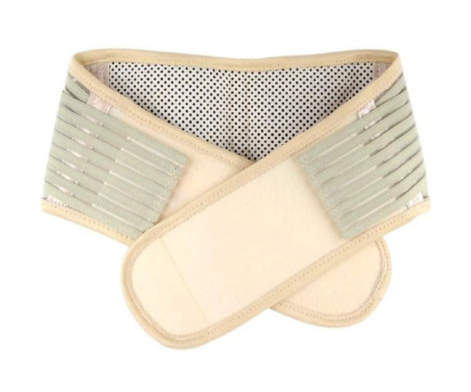 Pekos Unisex Waist Belt Adjustable Straps for Back Lower Back Lumbar Pain Relief | Lower Back Brace Support Tourmaline Self-Heating Lumbar Support Wrap (1Psc_Free Size)