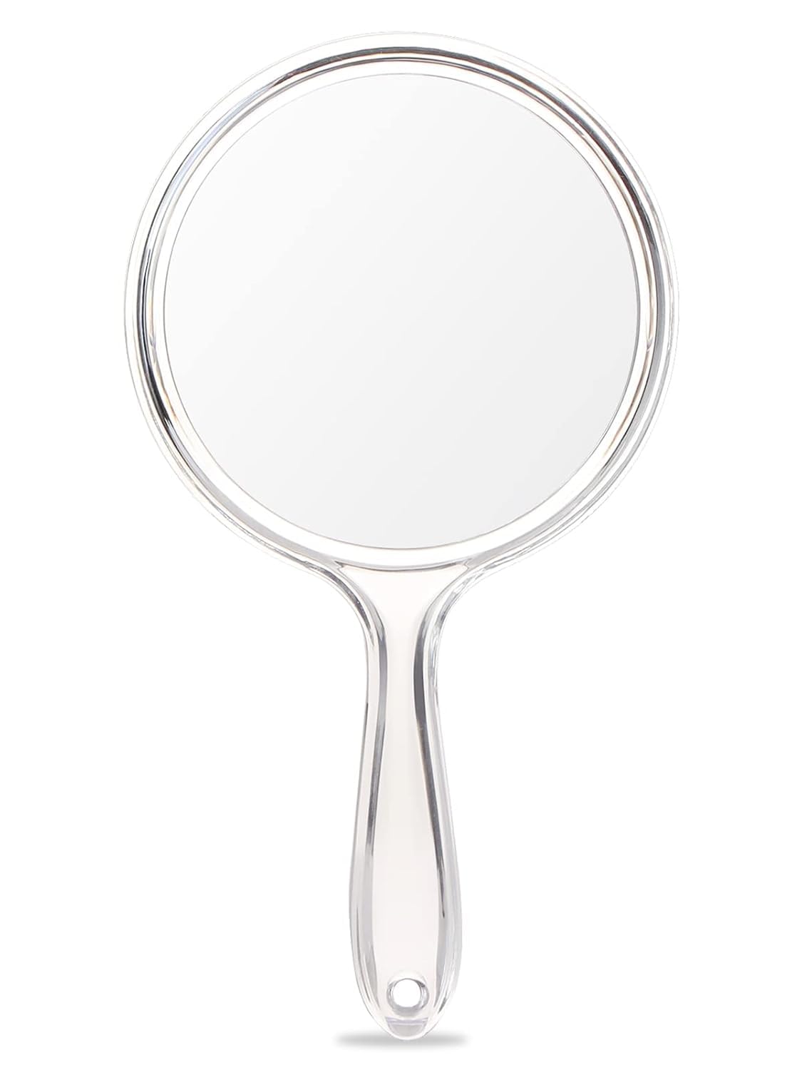 Handheld Mirror, Transparent Double-Sided Mirror, Ladies' Handle Mirror, Portable Handheld Simple Double-Sided Small Round Mirror, Beauty Vanity Mirror with Handle, Transparent