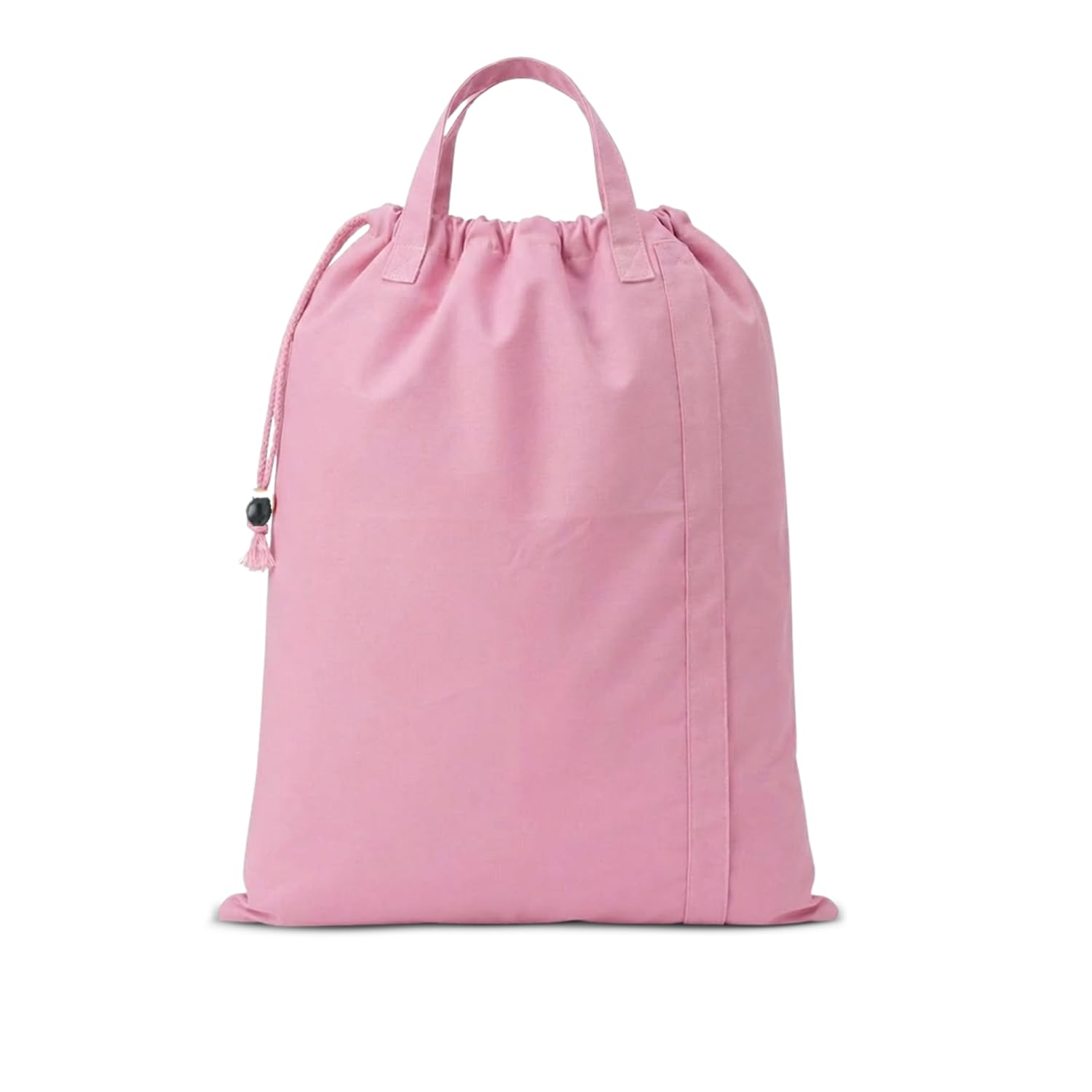 LFH Home Large Premium 1pack Cotton Rich Canvas Laundry Bag with Drawstring and Handles Heavy Duty, Multi-Use, Washable for Home, Travel, College or Storage 18x26 -Pink