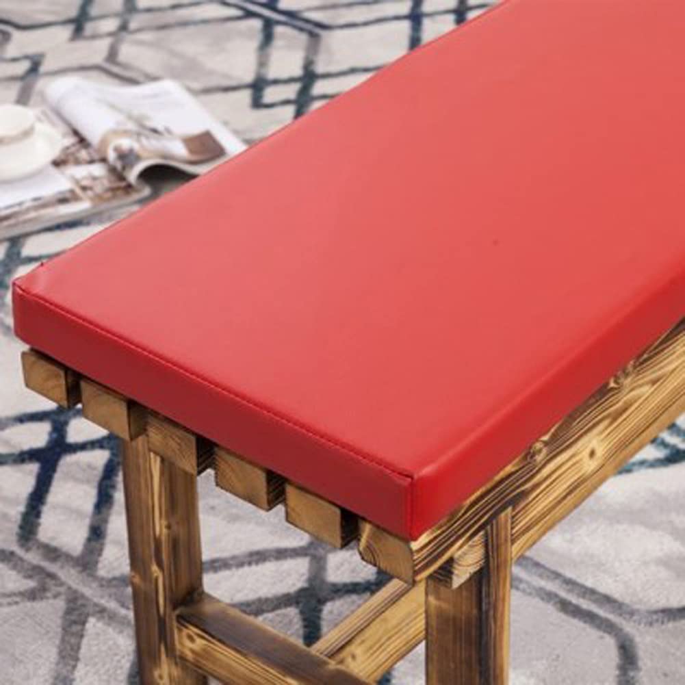 WUWEI 2 3 Seater Soft Foam Bench Cushion Waterproof PU Leather Long Sofa Seat Pad for Outdoor Garden Furniture,Non-slip Chaise Swing Cushion with Detachable Cover,Washable Replacement Mat
