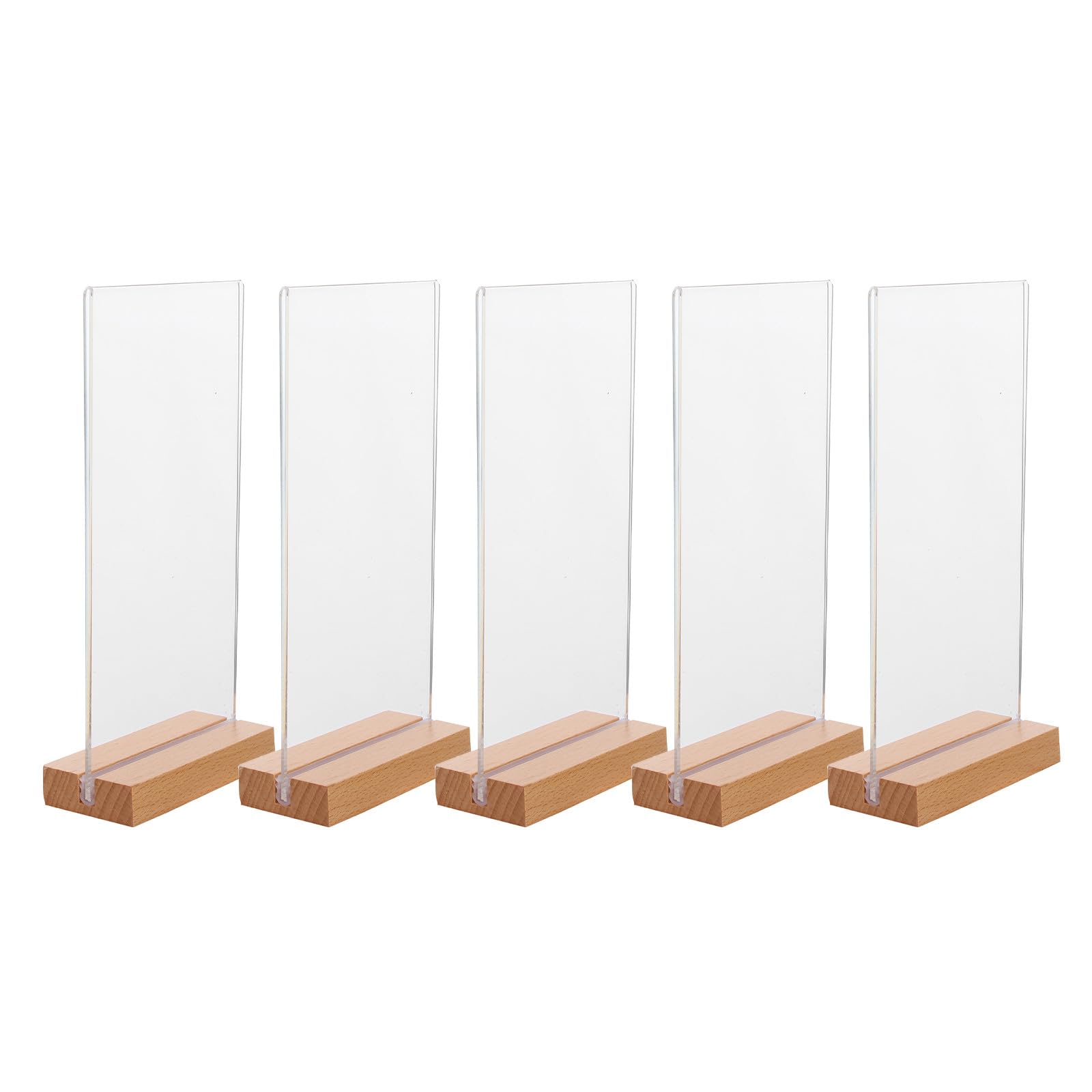 Support pour photos transparent vertical et porte-menu plastique