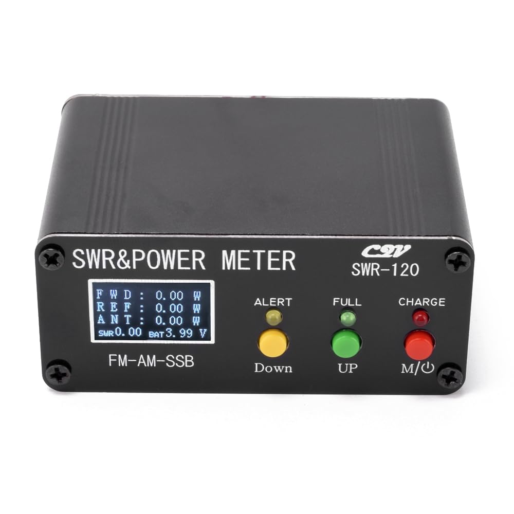 Compteur SWR 120W, Compteur de Puissance à Ondes Stationnaires, Compteur de Puissance Numérique avec écran OLED pour les Amateurs de Radioamateur