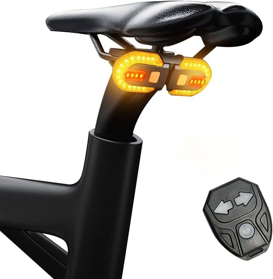 KASTWAVE Bike Turn Signals - Bright Front and Back IPX5 Waterproof LED Lights With Wireless Remote Control - USB Rechargeable Flashlight for Bicycle, Mountain Bike, Scooter